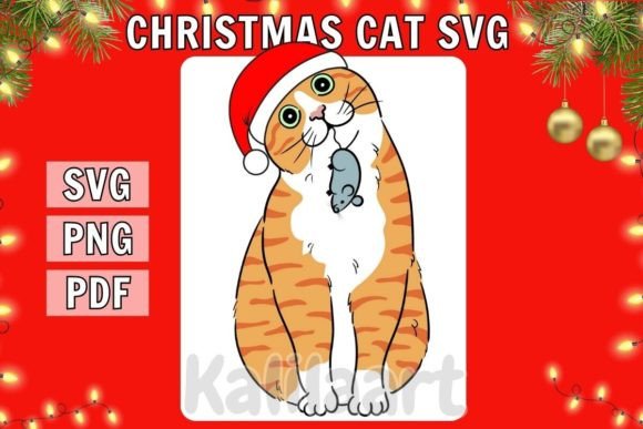 Christmas Cat SVG: A Festive Graphic for Handmade Crafts