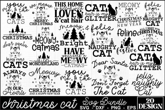 Christmas Cat SVG Bundle: Perfect for Creative Crafts and Graphics