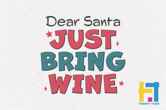 Dear Santa Bring Wine Retro SVG: A Crafty Graphic Gem
