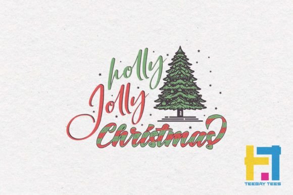 Holly Jolly Christmas Vintage SVG Design for Graphics and Crafts