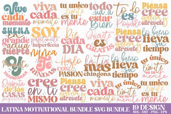 Latina Motivational SVG Bundle: A Versatile Graphics and Crafts Asset