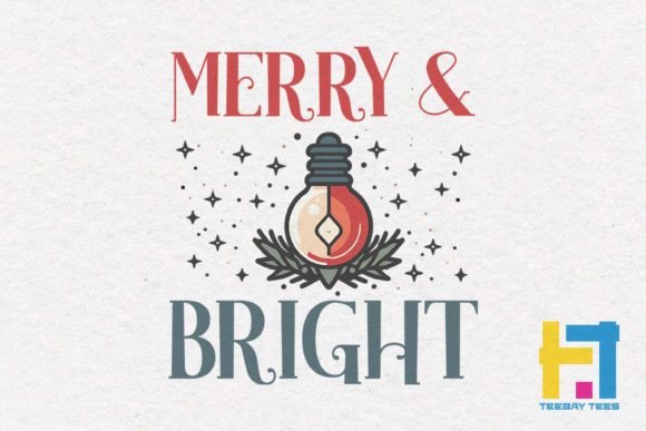 Merry and Bright Retro SVG Design for Crafts & Graphics