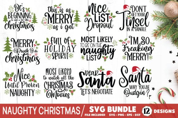 Naughty Christmas SVG Bundle: Perfect for Festive Crafts and Graphics