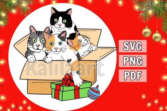 Review: Cats in a Christmas Box SVG for Crafts and Graphics