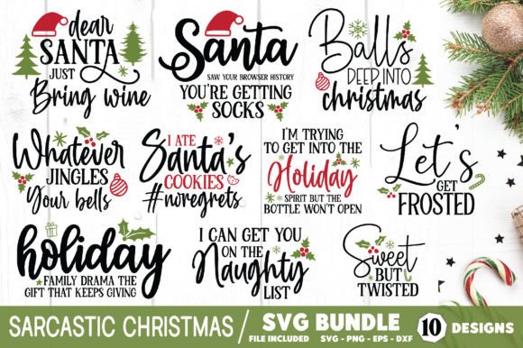 Sarcastic Christmas SVG Bundle for Creative Graphics and Crafts