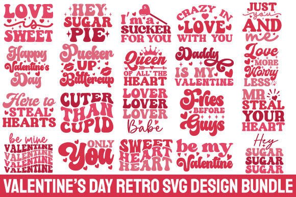 Valentine's Day Retro Svg Design for Crafts & Graphics